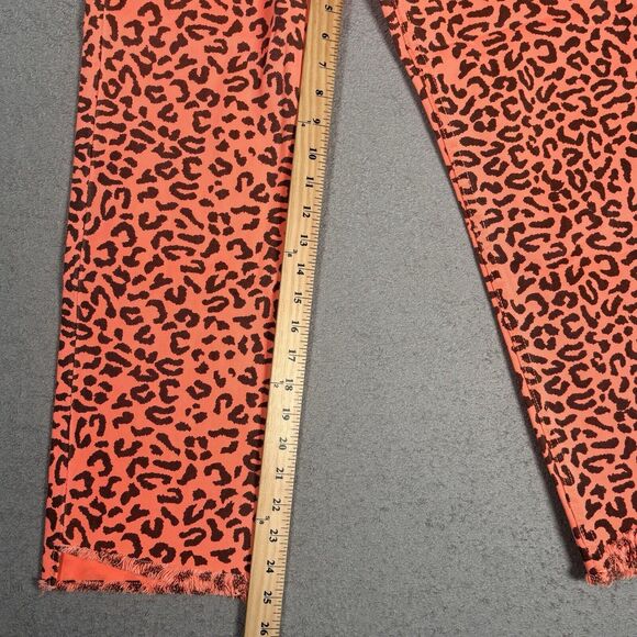 NWT Carmar Women’s Size 26 Jeans Neon Orange Leopard Pants Emelia Mid Rise - Picture 5 of 12